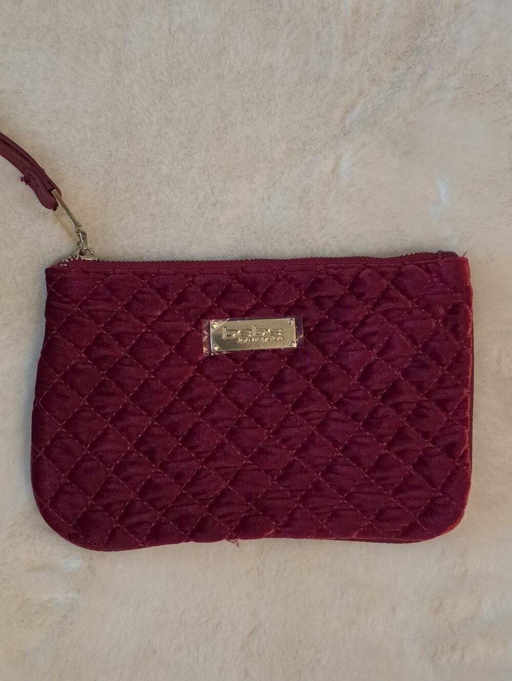 Bebe Danielle Red Quilted Wristlet Clutch NWT